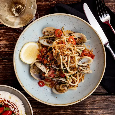 Spaghetti mit Muscheln und Meeresfrüchten